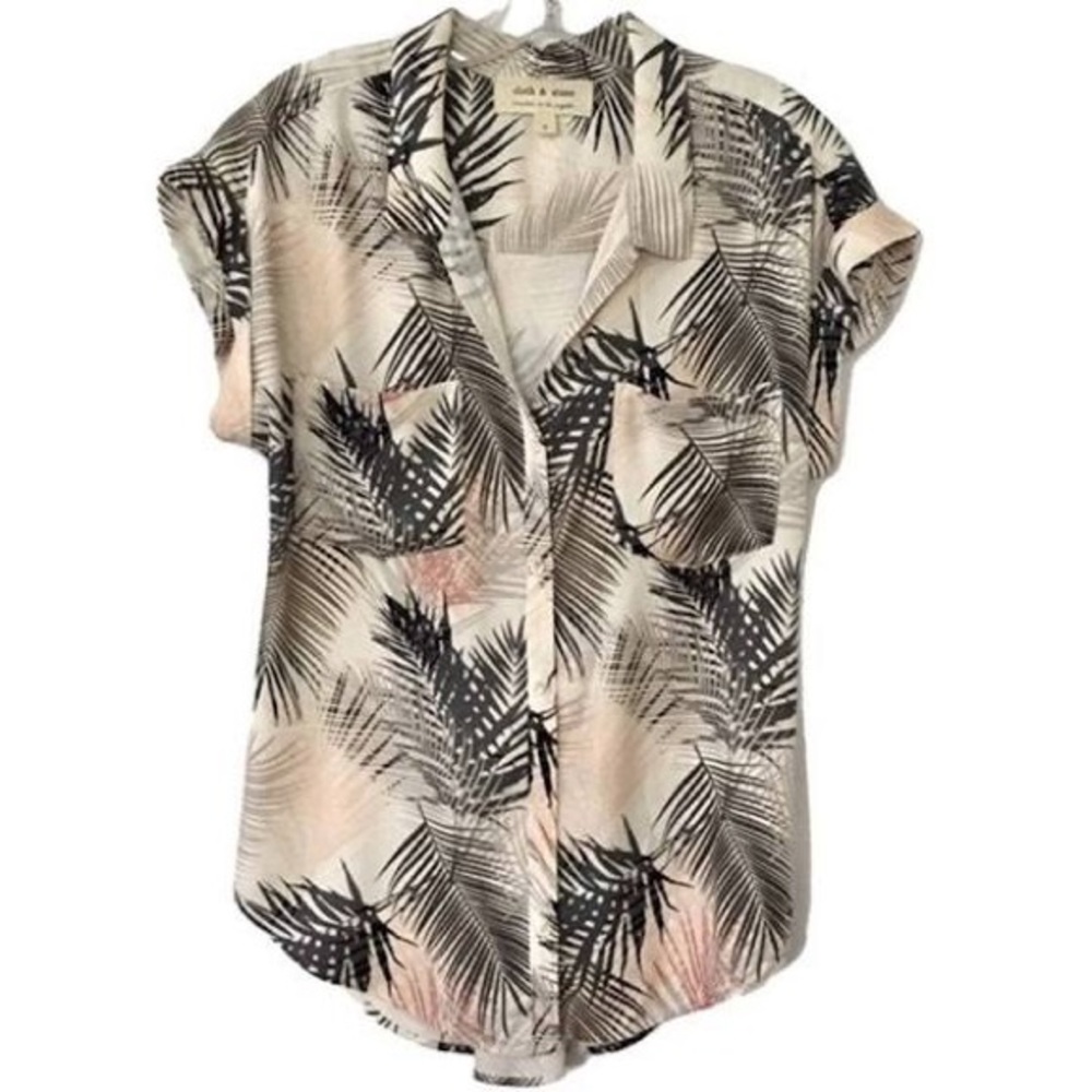 Cloth & Stone Anthropology button-down palm shirt